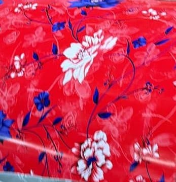 RED AND WHITE FLORAL BLUE LEAFES - D7